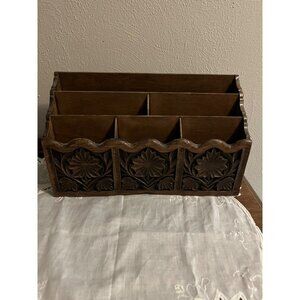 Vintage 1960 Lerner Faux Wood Desk Organizer